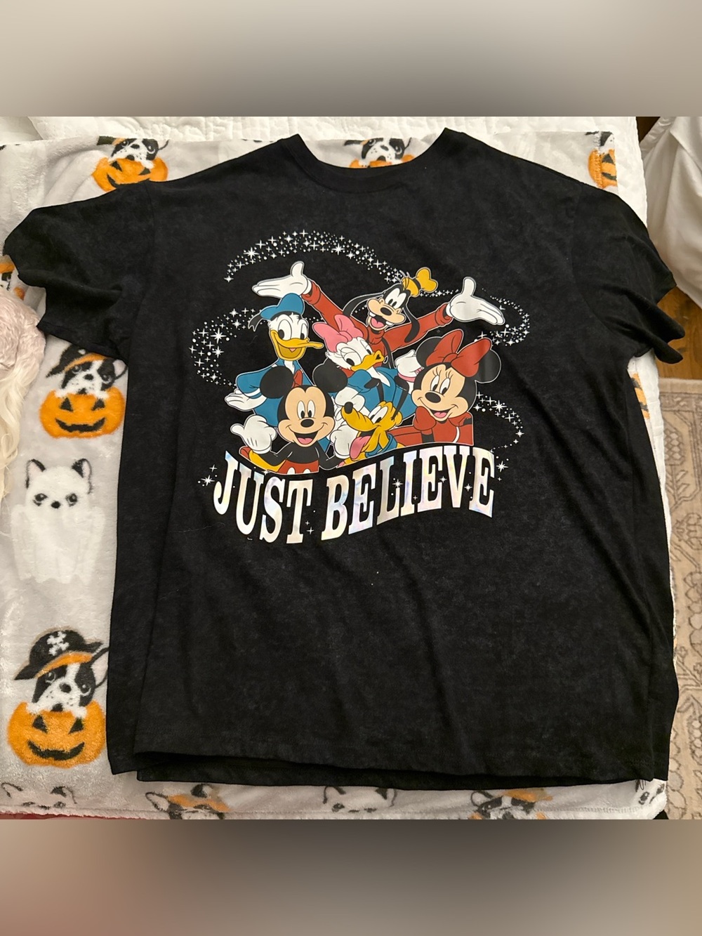Disney Black Short Sleeve Tee with Classic Character Print